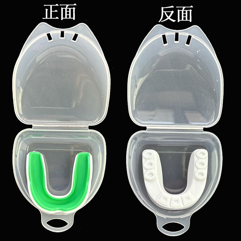 Funda de protección de dientes verde con nueva caja