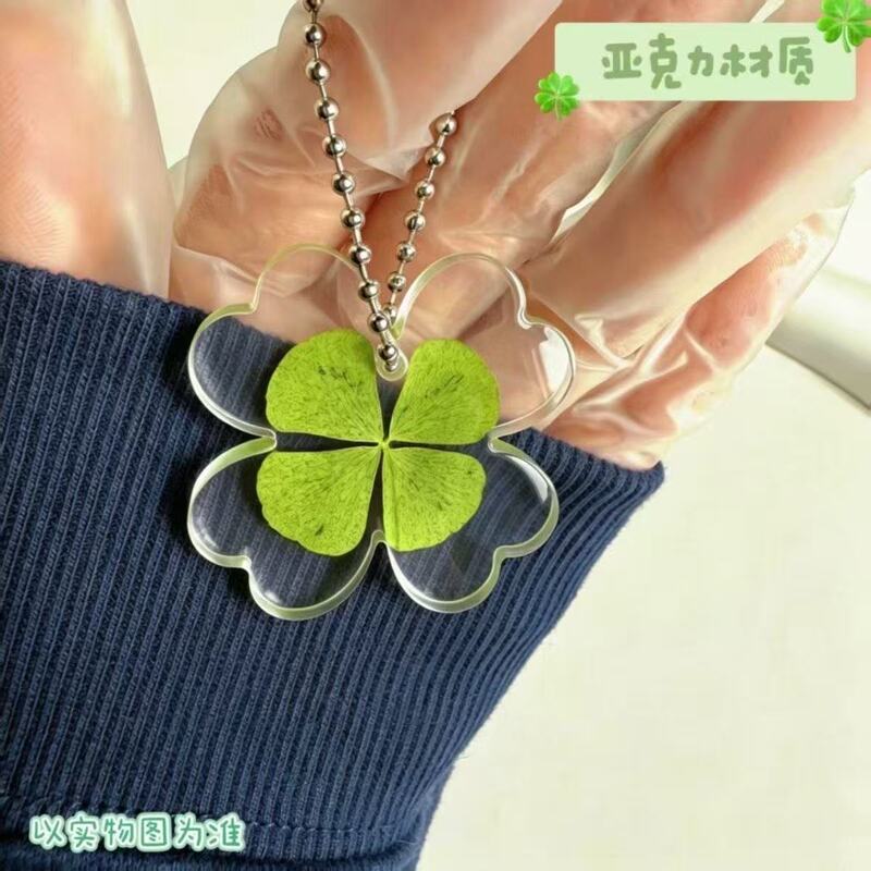 Lucky High-Appearance Value Four-Leaf Clover Pendant Creative Acrylic Ins-Style Bag Keychain Decoration Graduation Gift