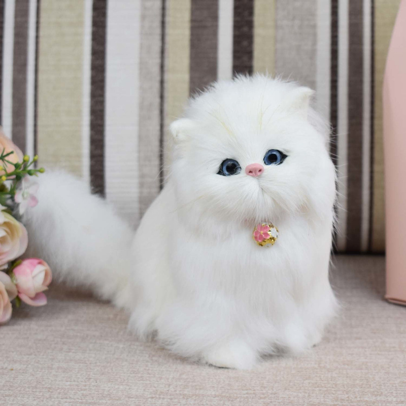La cola puede llamar activa simulación de gato muñeca juguete de peluche simulación de gato modelo de animales adornos regalos de gato