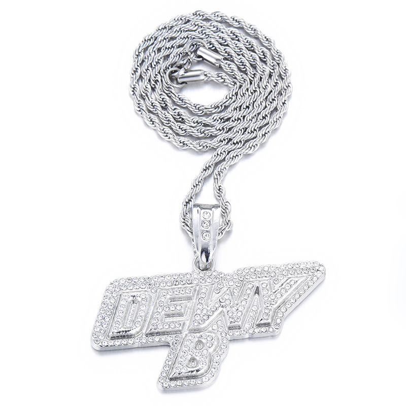 Unisex Hip-hop Letter Plating Zircon Alloy Necklace display picture 3