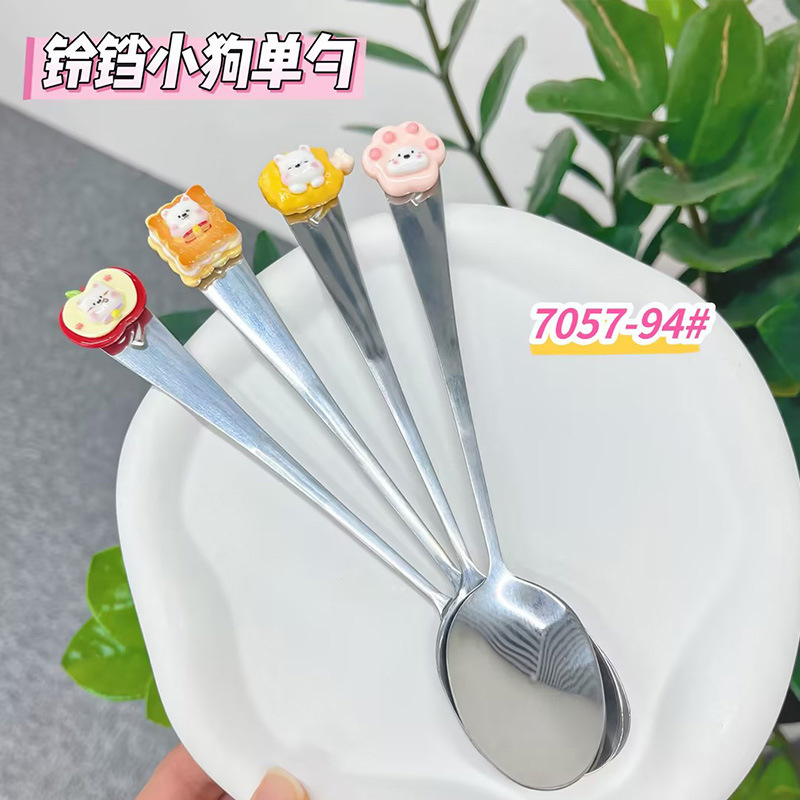 新しい漫画ステンレススプーン学生子供かわいい食品級食器スプーンランチスプーンスプーンデザートスプーン|undefined