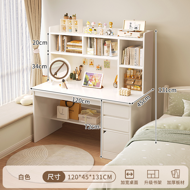 Escritorio dos en uno, escritorio de maquillaje, escritorio de computadora, tocador, dormitorio todo en uno, moderno y simple 2024 nuevo almacenamiento image 12