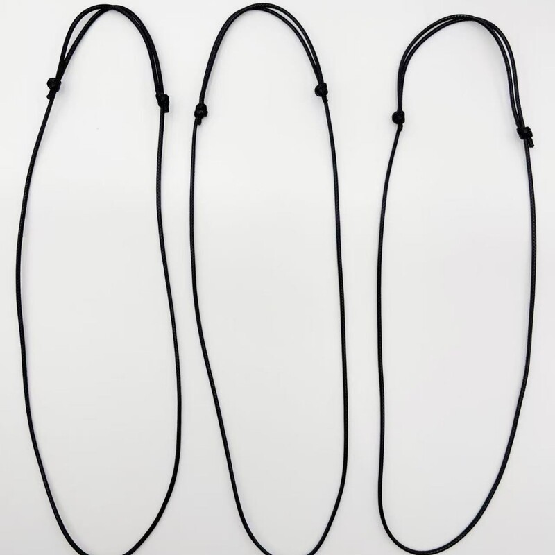 Handmade Necklace Rope Crystal Pendant Rope Cotton Thread Adjustable Lanyard Jade Pendant Men's and Women's Free Retractable Korean Leather Rope