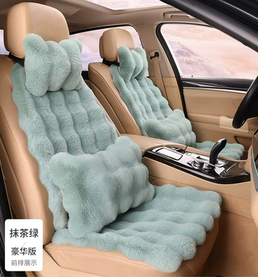 Seat cushion, seat cover | Thickeneded Warm Bubble Velvet Small - green-bean-paste-color-velvet-thickened-version-a-small-pad