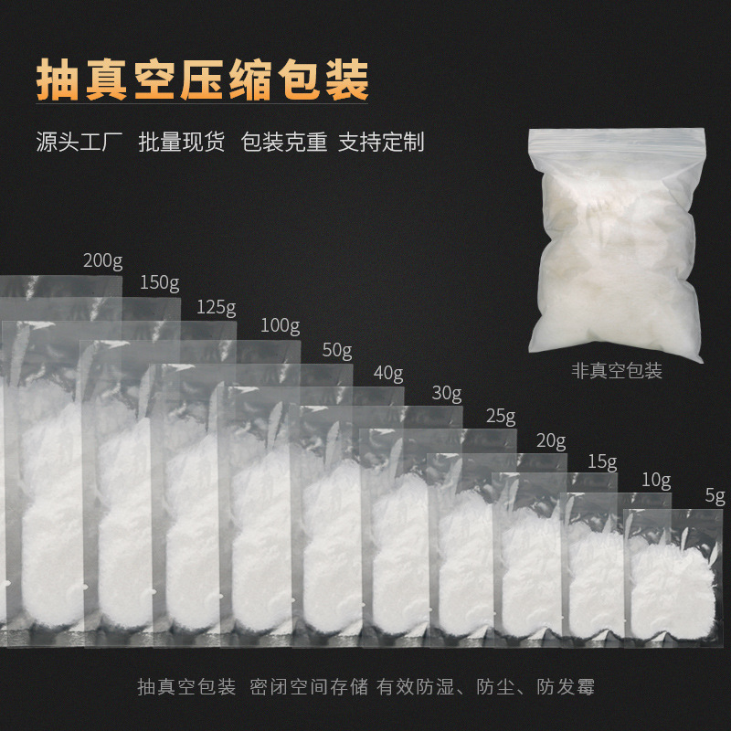 Cross-Border Woven Silk Cotton Filled Vacuum Compressed 7D*32Mm Three-Dimensional Pp Cotton Plush Crocheted Doll Filled Cotton