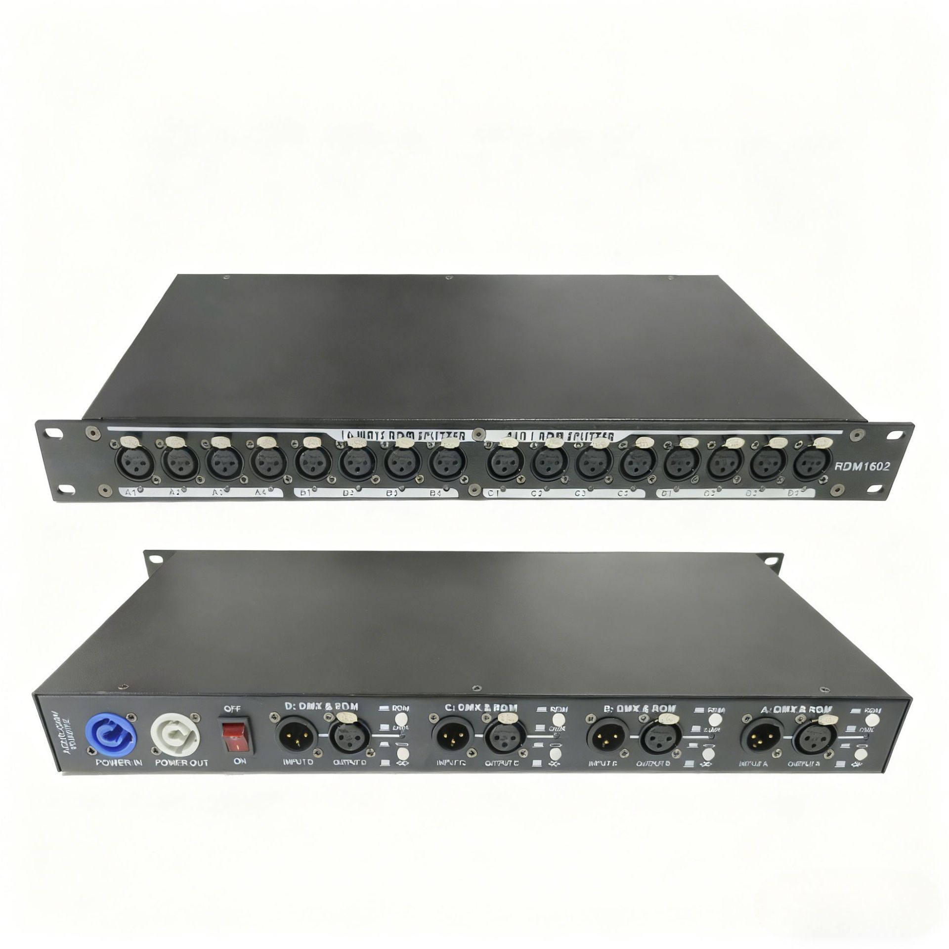 广州明杰源头厂家高性能舞台灯光RDM/DMX512信号分配器16路放大器