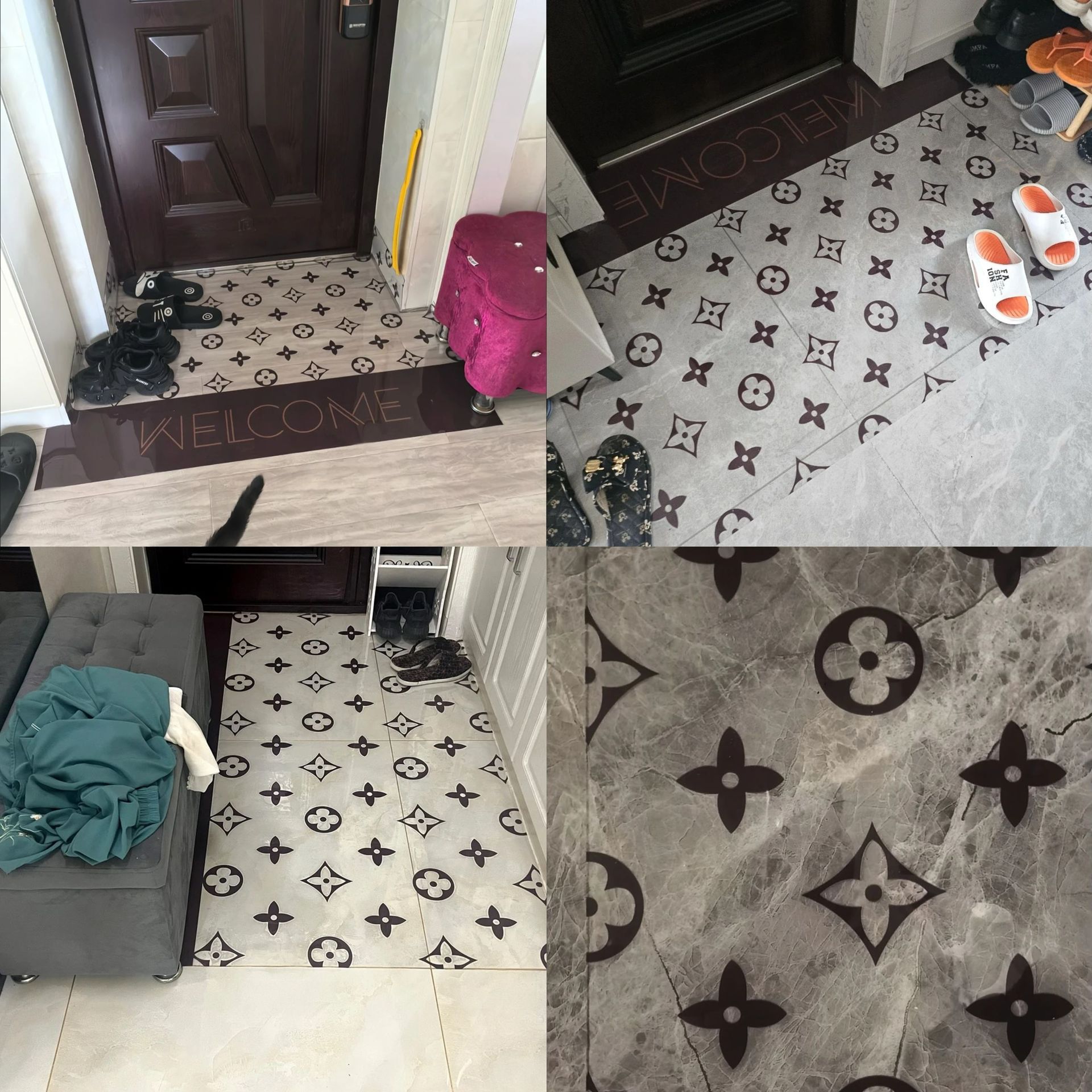 Entrance Door Floor Mat Accessible Luxury High-End Pvc Transparent Soft Glass Anti-Slip Foot Mat Entrance Home Entrance Door