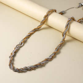 潮人嘻哈麻花链女个性项链ins冷淡风简约配饰时尚百搭吊坠