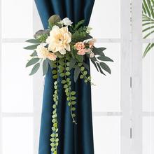 Romantic Aesthetic Curtain Tiebacks Artificial Flower Drapes