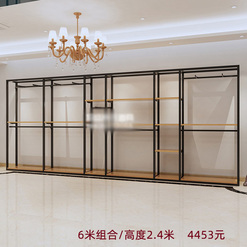 Tienda de ropa de alta gama soporte de exhibición estante de los hombres vitrina de piso negocio casual hombres tienda de ropa colgando estante