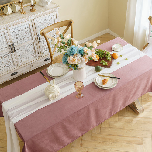 Velvety fabric minimalist waterproof tablecloth Instagram style wedding Nordic dining table pad home insulation rectangular tablecloth