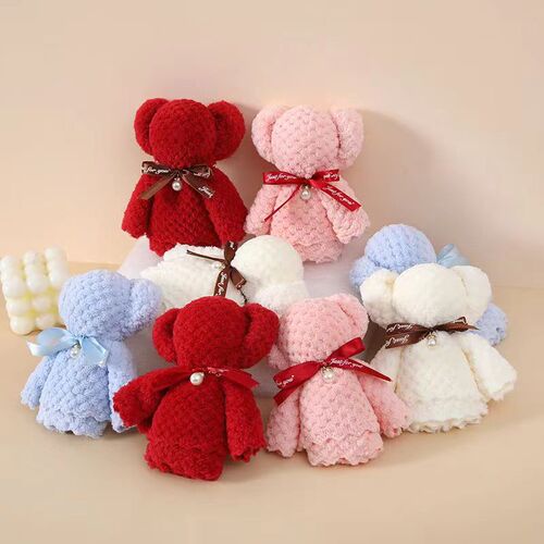 Wholesale wedding cute bear towel souvenir opening return gift shape big bear birthday children's day gift towel