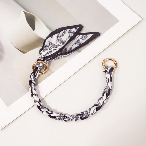 Macrame cord scarf bow chain accessories DIY finished colorful shoulder strap accessories women's bag scarf strap chain