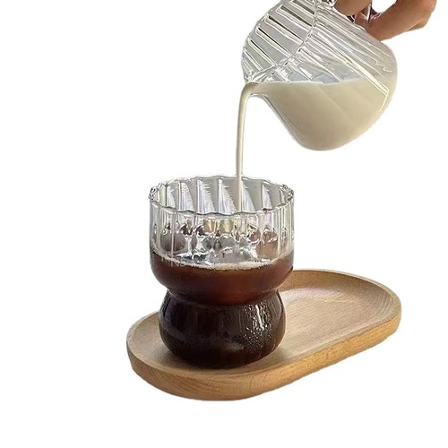 Niche Instagram-style retro coffee mug, chubby glass cup, high-temperature resistant water cup, breakfast milk cup, latte cup