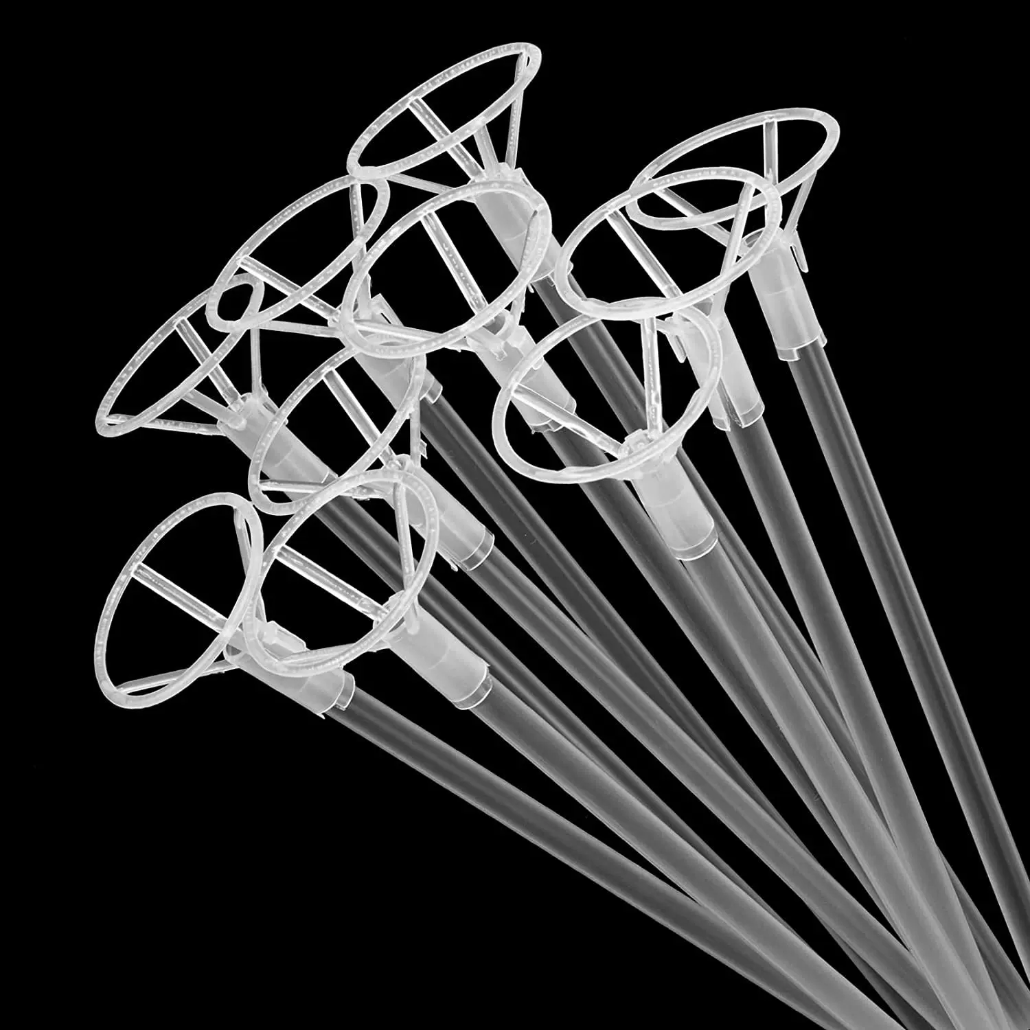 网红同款40cm透明气球托杆 波波球铝膜气球拍照手持支架杆托地摊