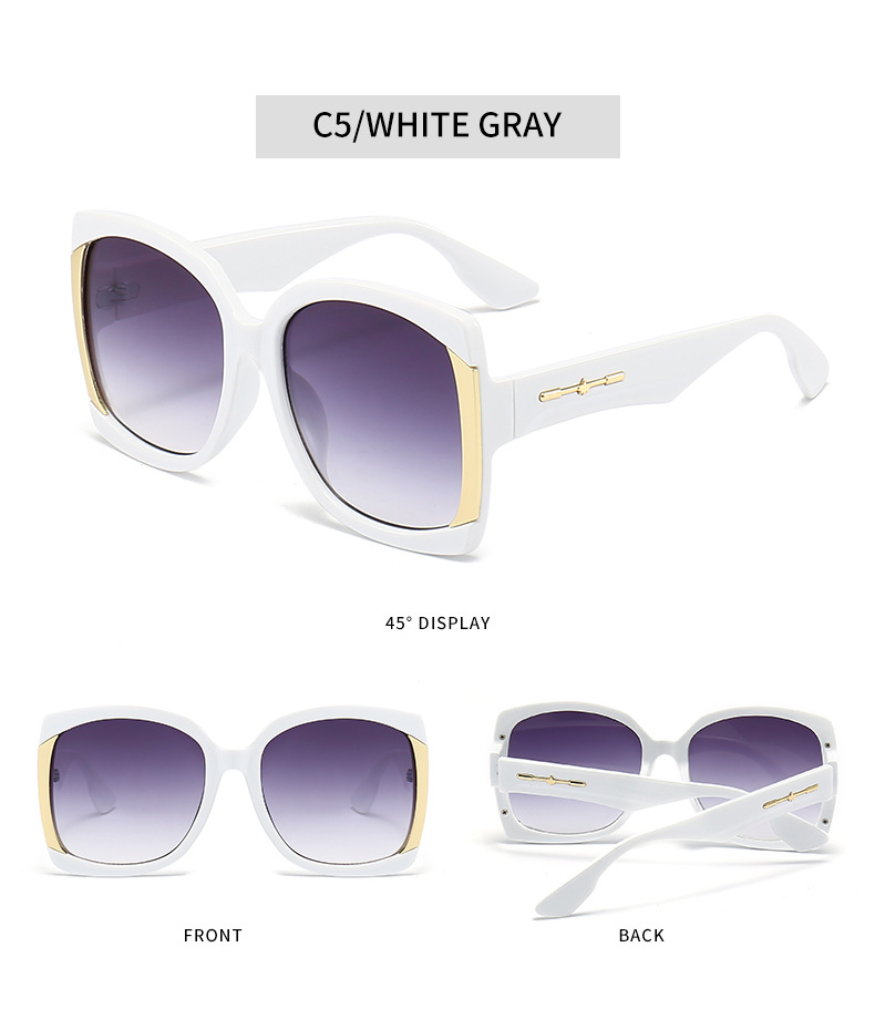 PC, UV400 Protection Lens Material Square Glasses Style Travel Occasion Elegant Basic Color Block PC UV400 Protection Square Full Frame Women's Sunglasses