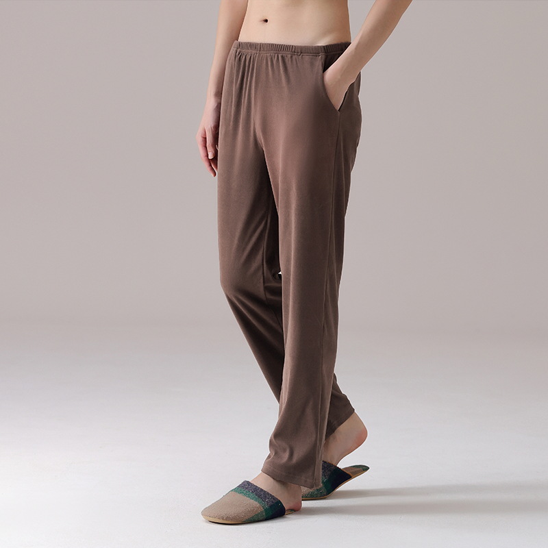 Pantalones de pijama de hombre pantalones largos de primavera y otoño pantalones de invierno de lana simple para niños pantalones caseros de invierno y otoño