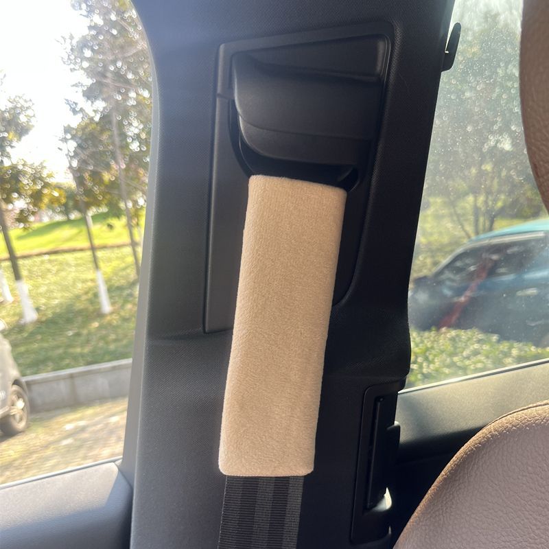 Shoulder Pad Cover: 无 Seat belt shoulder pad - simple-beige-special-length-17cm