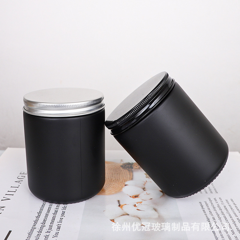 Lámpara de aceite de bananas 250ml vasos de vidrio DIY candelabro vasos vacíos con tapa en latas de vidrio