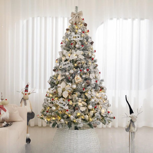 Christmas Tree Nordic Flocking Home Living Room Diy Golden Decorative 2024 New Christmas Tree