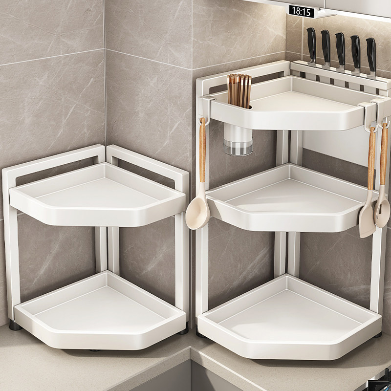 Kitchen Storage Rack Countertop Multi-Layer Corner Multi-Functional Triangular Spice Rack Wall Corner Seasoning Jar Storage Rack Kitchen Storage Rack Countertop Multi-Layer Corner Multi-Functional Triangular Spice Rack Wall Corner Seasoning Jar Storage Rack
