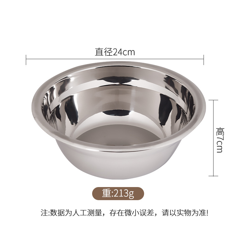 Cuenca de acero inoxidable cuenca de cocina cuenca de sopa gruesa cuenca de comedor cuenca de sopa cuenca de fideos cuenca de verduras cuenca multi-tamaño cuenca multi-uso grande