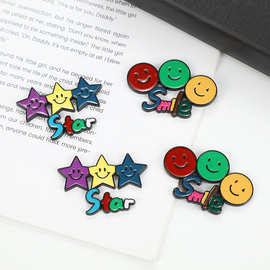 儿童发饰配件批发 多巴胺笑脸五角星DIY手机壳发绳洞洞鞋装饰品