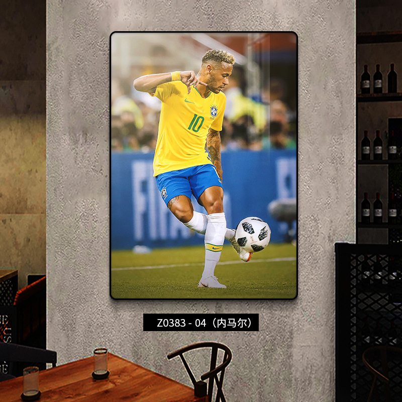 Estrellas del fútbol decoración Ronaldo fondo póster de pared deportivo Lotería mural Copa del Mundo Colgar pintura Euro 2024