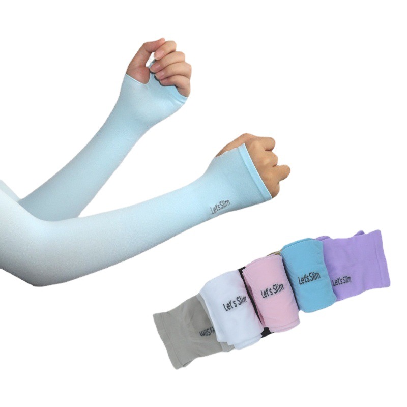 Sun Protection Ice Sleeves Customized Men's and Women's UV Protection Summer Outdoor Sleeves Simple Solid Color Ice Silk Sun Protection Sleeves Long