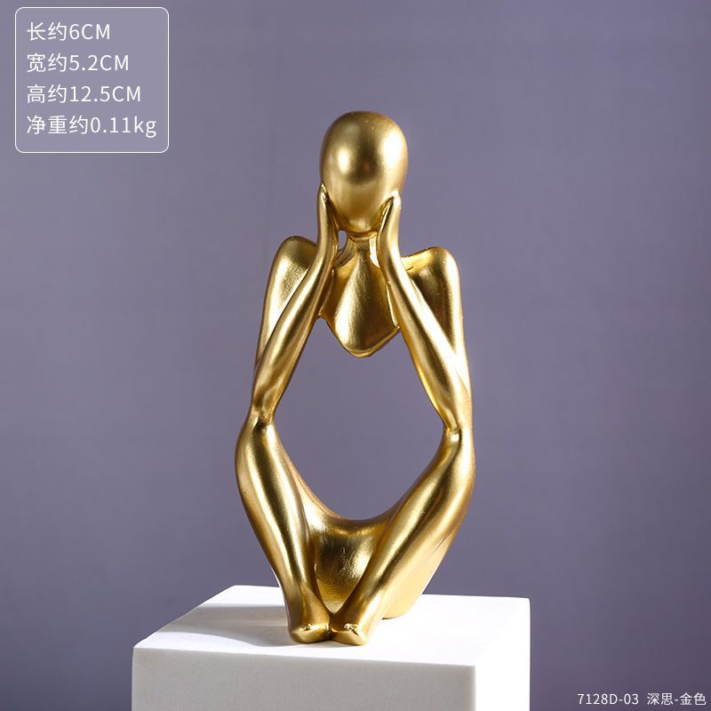 Modern Simple Mini Character Ornaments All-inclusive Three-piece Home Indoor Study Desktop Decoration Resin Small Ornaments