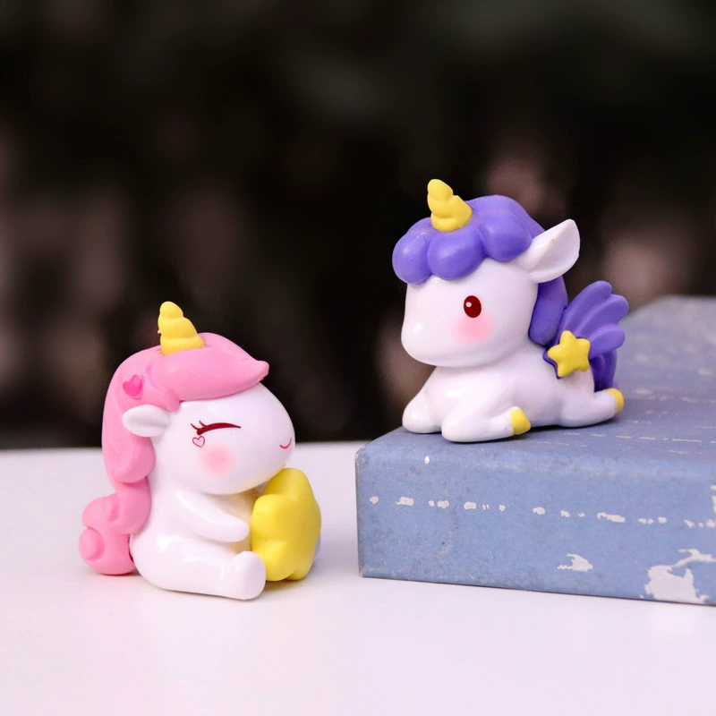 Минифигурка, мультяшная игрушка, пони, кукла для стола, украшение для ногтей, единорог