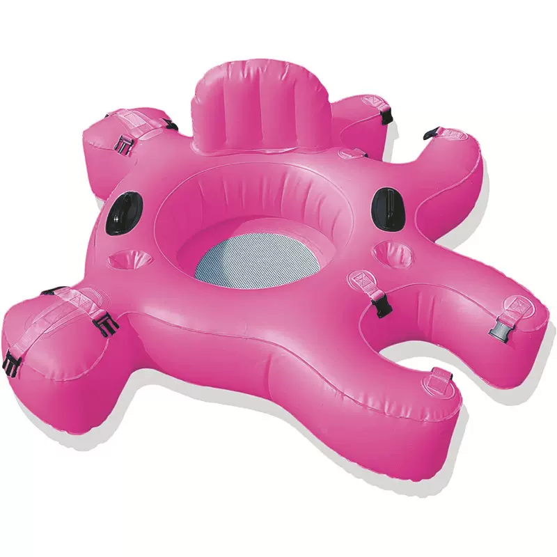 厂家充气浮排 充气异形单人浮床 PVC靠背水上沙发椅 充气沙滩浮椅