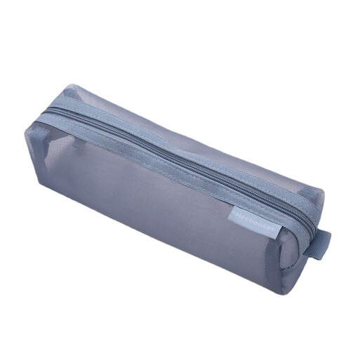 Three-dimensional simple transparent mesh pencil bag student examination special stationery bag large capacity portable storage bag wholesale