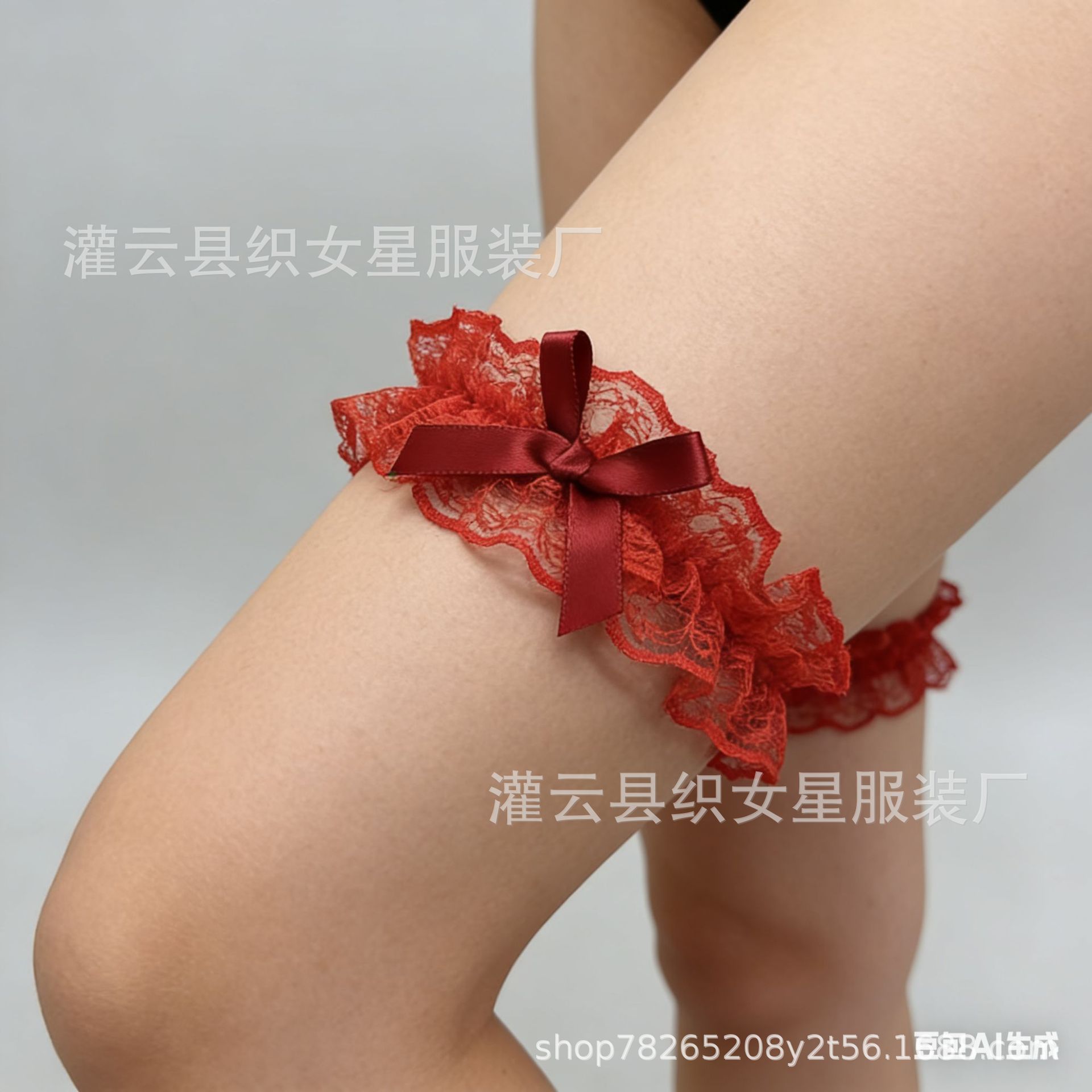 Japanese-Style Lace Bow Thigh Ring for Bridal Wedding Accessories — detail image 16