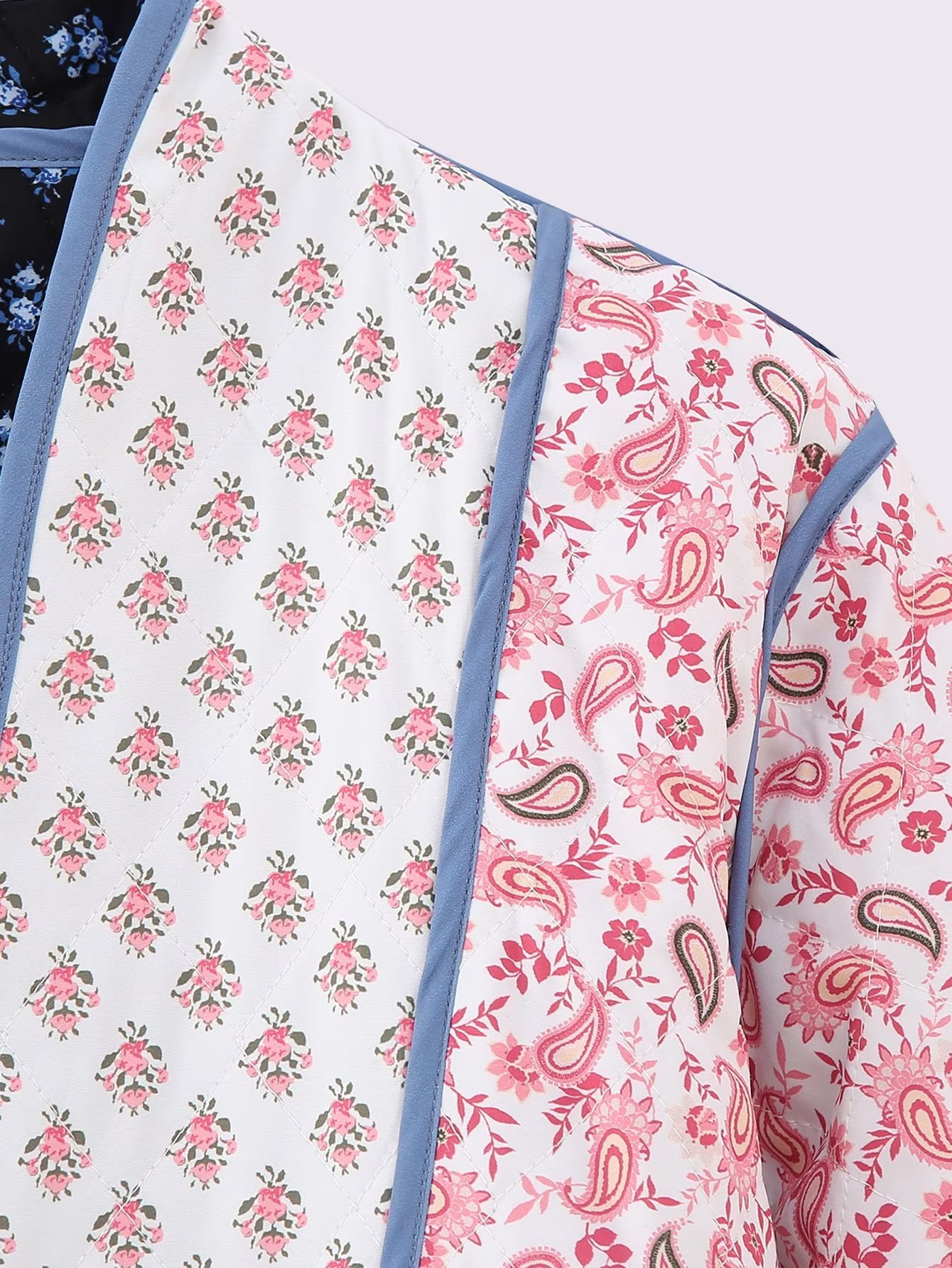 Women's Reversible Printed Jacket Lightweight Autumn Cotton Coat_voghion.com