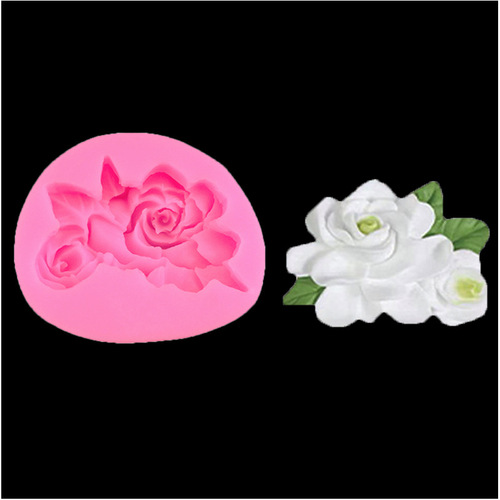 Gardenia plumeria flower silicone mold fondant cake chocolate mold aromatherapy plaster mold