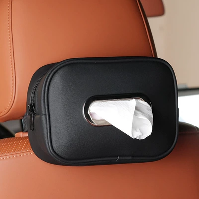 Car Leather Tissue Box Sun Other Automotive Interior Supplies - noble-black-5024b
