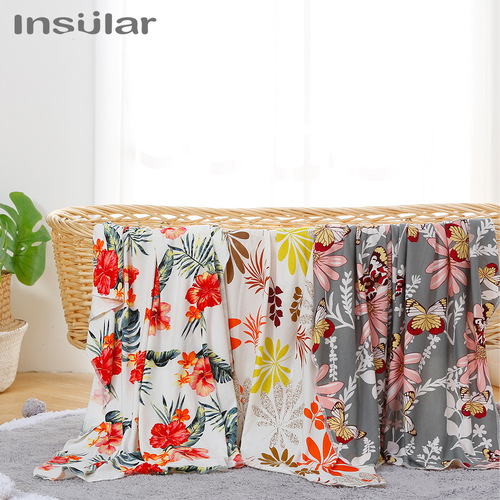 Newborn printed towel, tire cap, hair band, three-piece set, baby printed towel, baby swaddle towel set