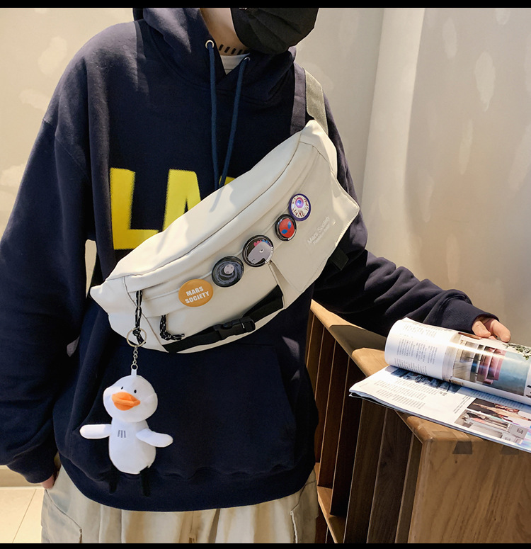 Fashion Canvas Bag Chest Bag Shoulder Messenger Bag Outdoor Leisure Light Bag display picture 53