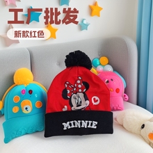 工厂批发秋冬新款保暖婴童儿童三件套针织新年红色套装围巾手套