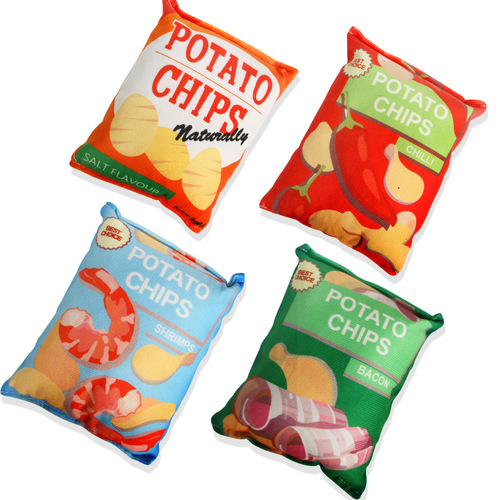 Dog noise making paper toy potato chips bite-resistant plush teething self-pleasure relief cat toys pet supplies wholesale