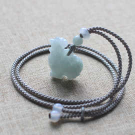 缅甸翡翠十二生肖鼠吊坠 男女款本命年翡翠立体生肖老鼠挂件批发