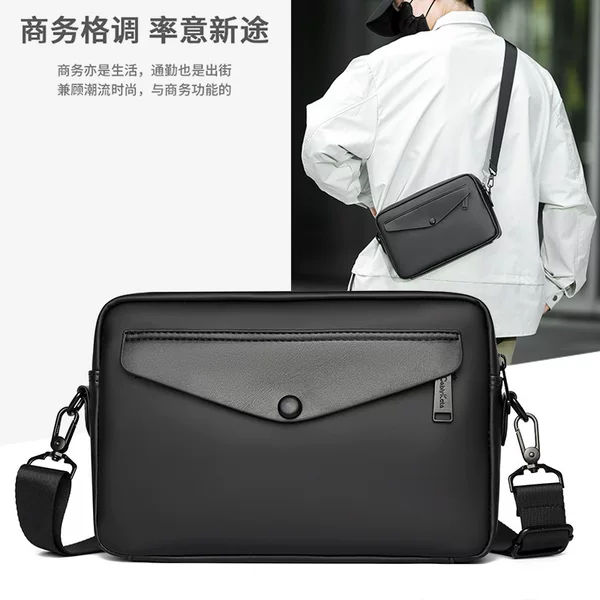 Cross-border shoulder bag, casual business men's bag, lightweight commuter bag, large-capacity storage crossbody bag, multi-layer crossbody bag