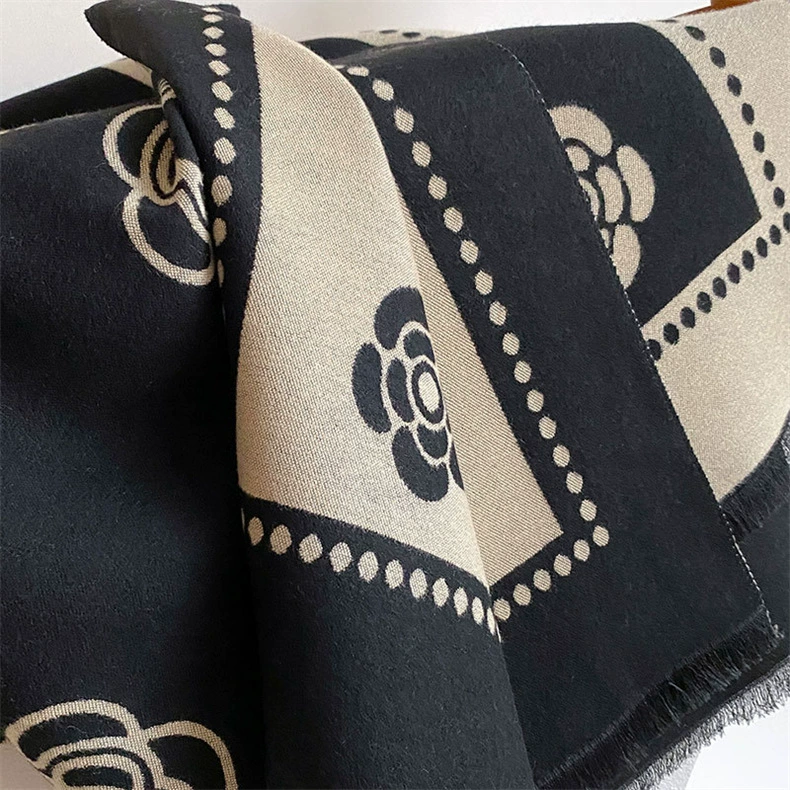 Mountain tea, cashmere winter scarf, universal warm cloak, high-quality style, Chanel style