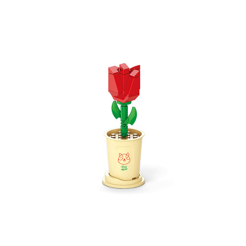 Building blocks, flowers, small particles, desktop ornaments, street stalls, children's toys, educational assembling, girls' small gifts, plants