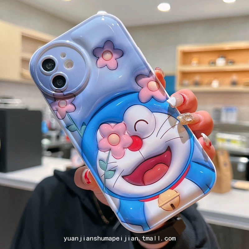 Чехол-картинка iPhone Apple 3D силиконовая Cartoon Bubble Shell — Дораемон, Цветок Динданг Кот для iPhone 12 Pro Max