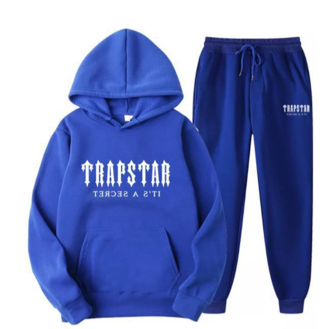 Trapstar Letter Printed Men's and Women's Sportswear Fleece Two-Piece Loose Casual Hooded Sweatshirt Suit