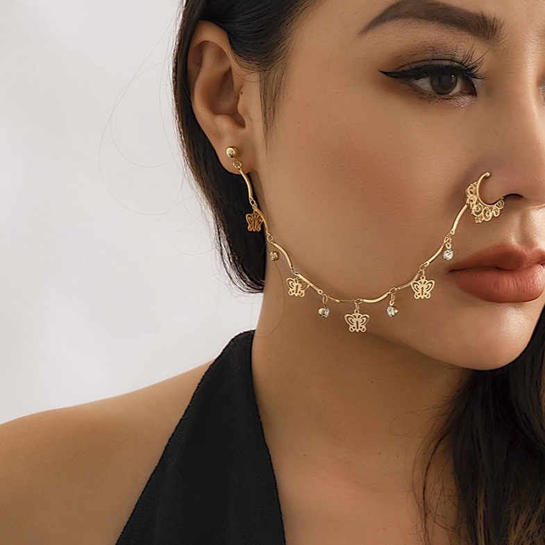 European and American jewelry, ethnic style, Su style, no punching nose studs, nose accessories, sweet and cool earrings, puncture nose rings_voghion.com