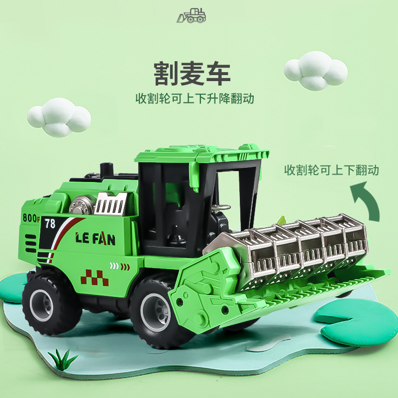 Gran granjero cosechadora de ingeniería tractor inercia coche de transporte infantil modelo de juguete coche niño rueda giratoria