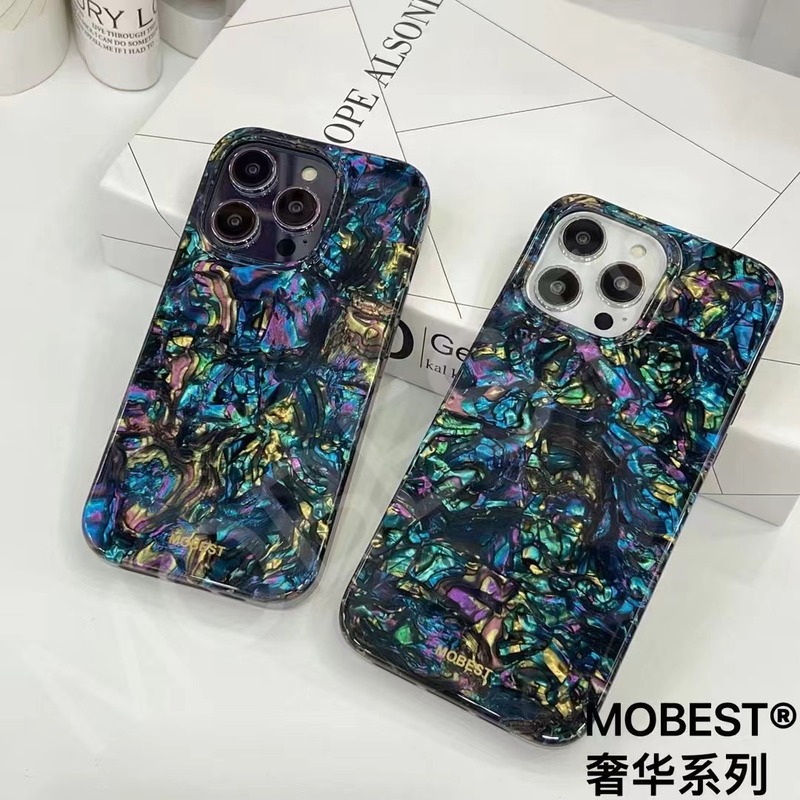 适用iPhone17幻彩贝母手机壳苹果16promax炫彩星空鎏光贝壳保护壳|undefined